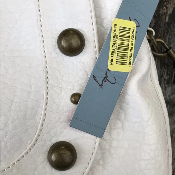 NWT Kate Landry White PVC Handbag Shoulder Bag  Round Studs Reg $89 At Dillards. - Picture 9 of 10